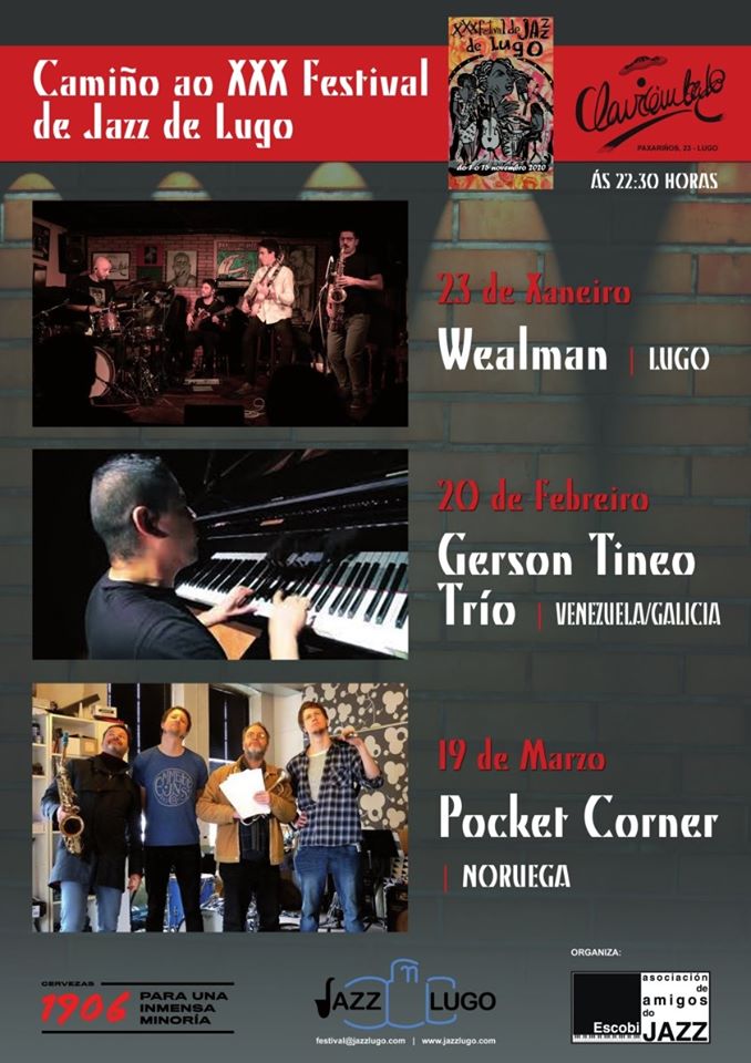 Cartel dos Concertos "Camiño ao XXX Festival de Jazz de Lugo"