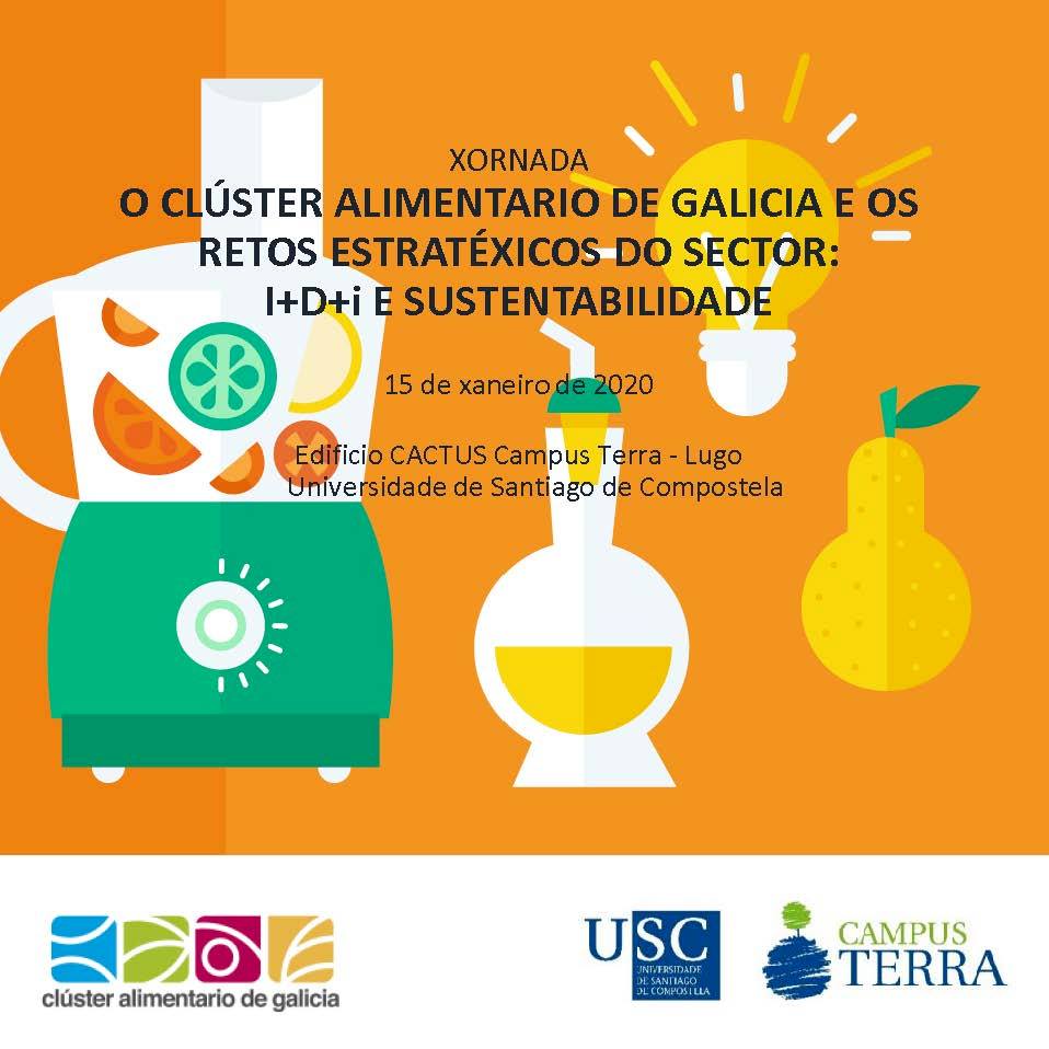 Cartel da Xornada do Clusaga sobre retos do sector alimentario de Galicia