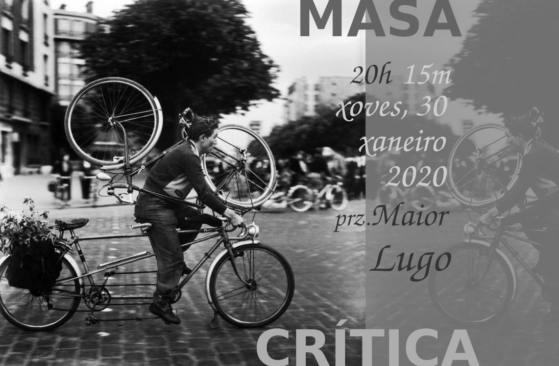 Cartel de 145ª Masa Crítica de Lugo - Xaneiro 2020
