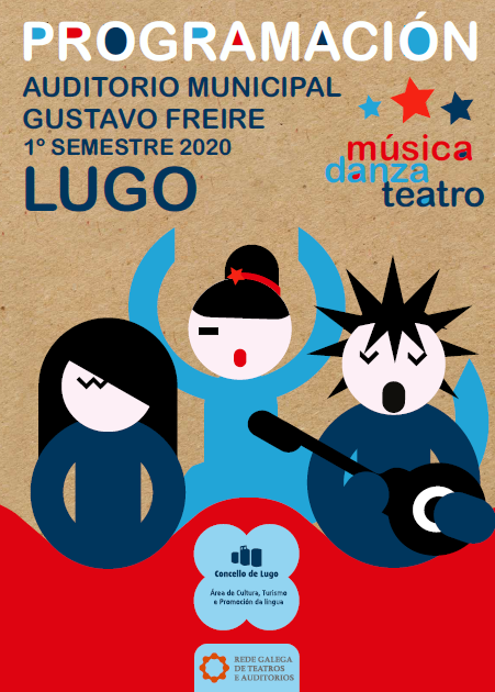 Cartel da programación teatral do Auditorio Municipal Gustavo Freire 2020