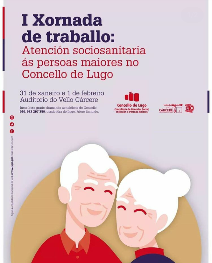 Cartel da Xornada: Atención sociosanitaria ás persoas maiores en Lugo