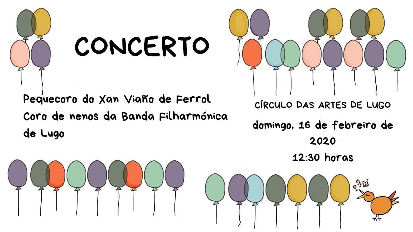 Cartel do Concerto do coro de nenos da Banda Filharmónica de Lugo