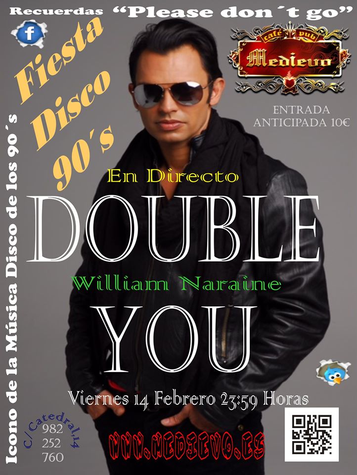 Cartel de Double You - William Naraine en directo en el Medievo