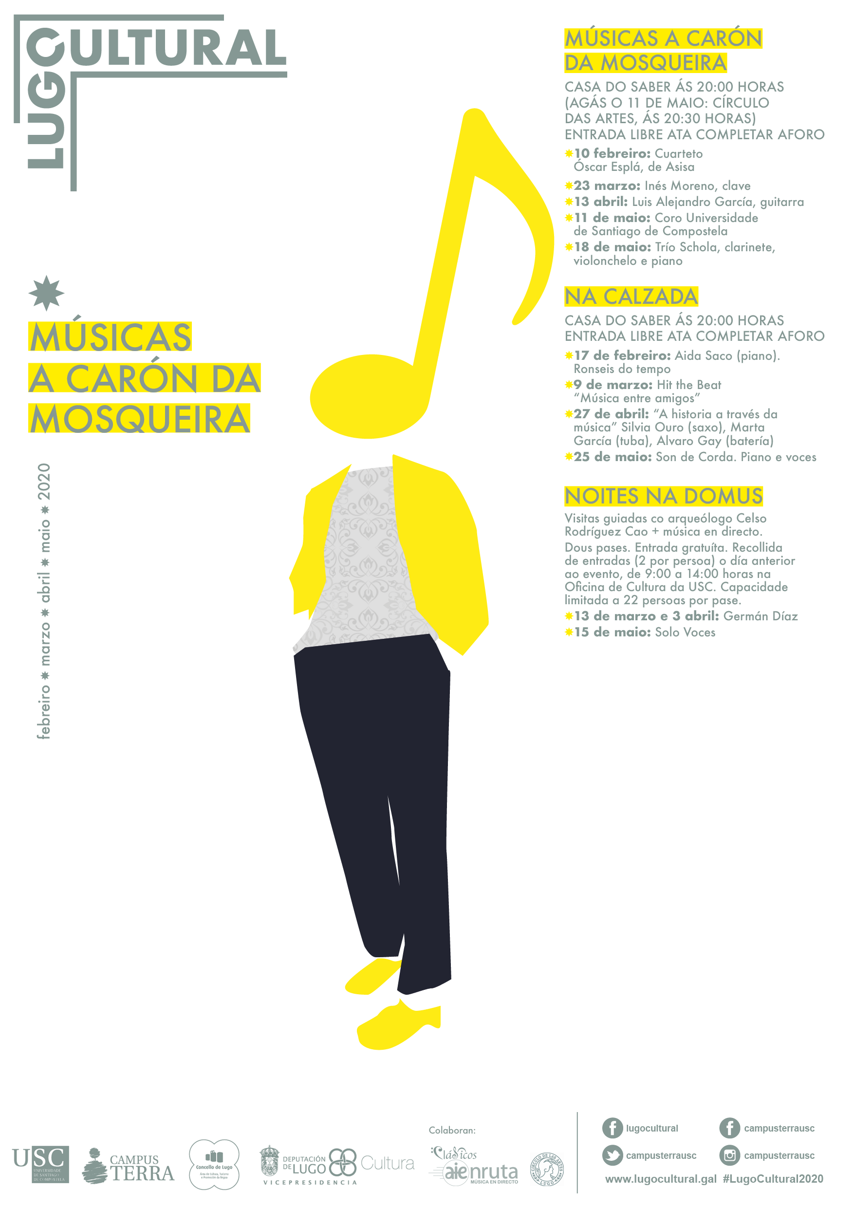 Cartel de "Músicas a carón da Mosqueira" - Lugo Cultural