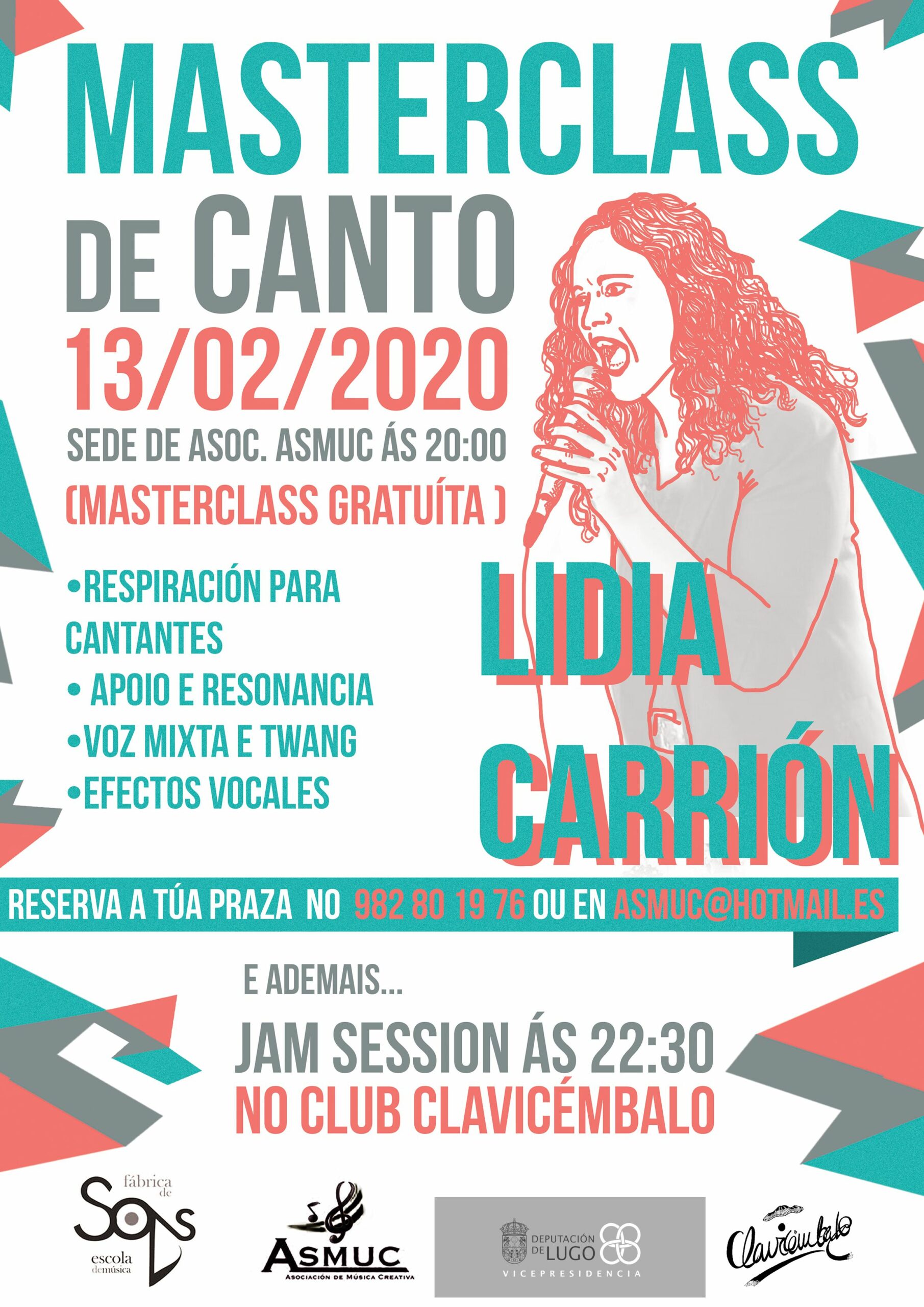 Cartel de Masterclass de canto de Lidia Carrión