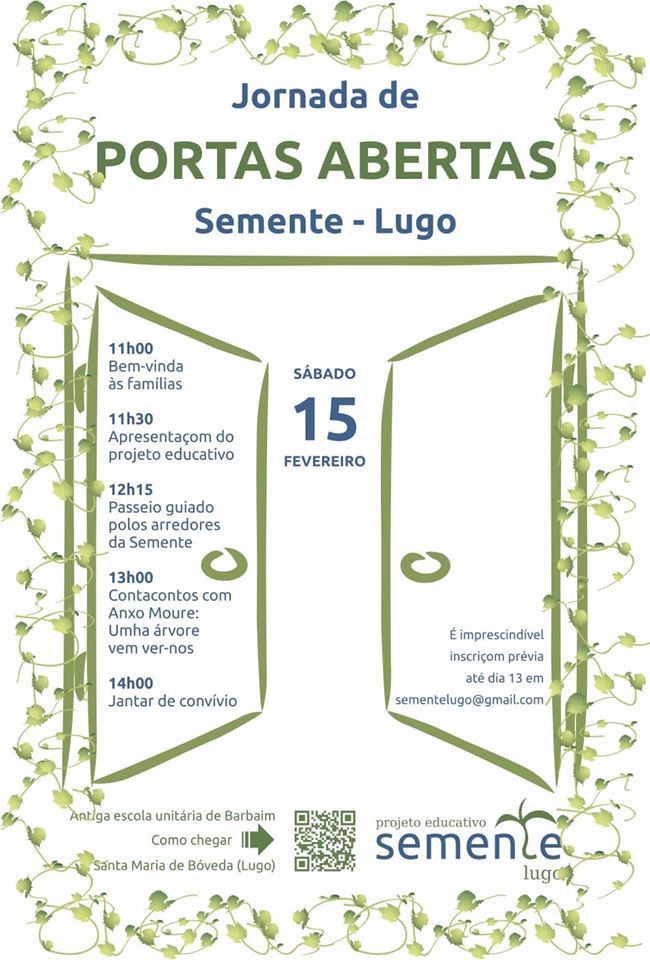 Cartel das Jornada de portas abertas na Semente - Lugo