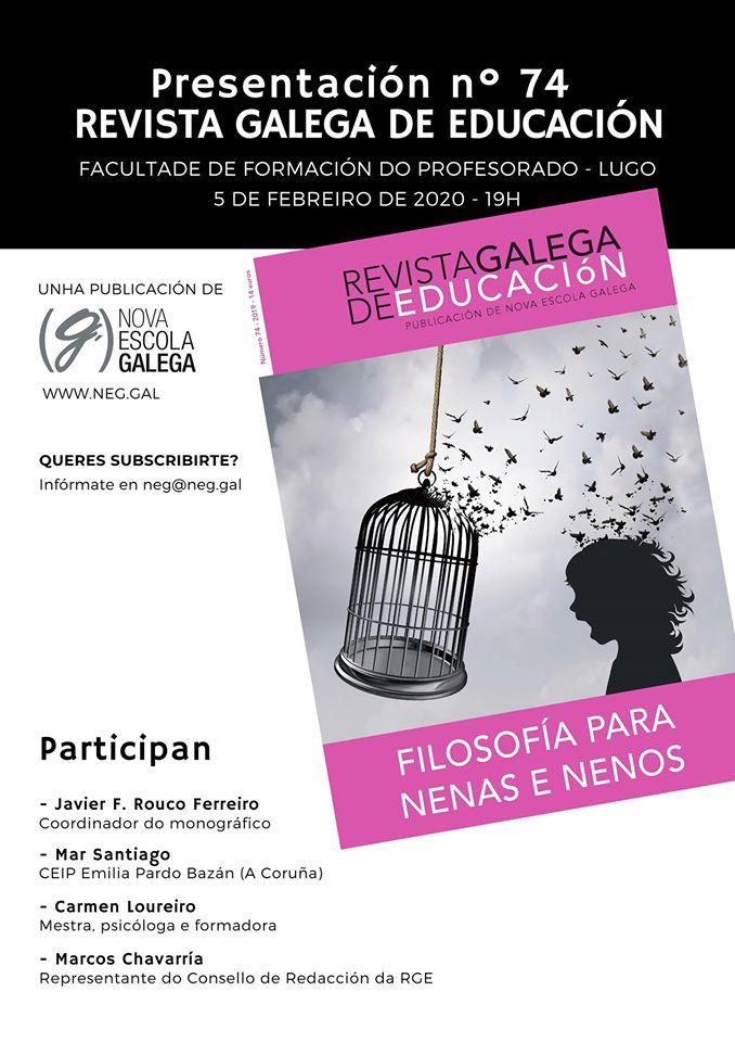 Cartel da Presentación do número 74 da Revista Galega de Educación