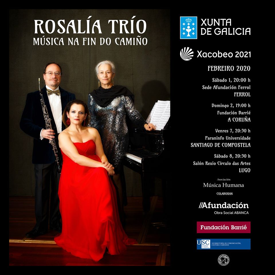 Cartel do Concerto de Rosalía Trío - Música na Fin do Camiño