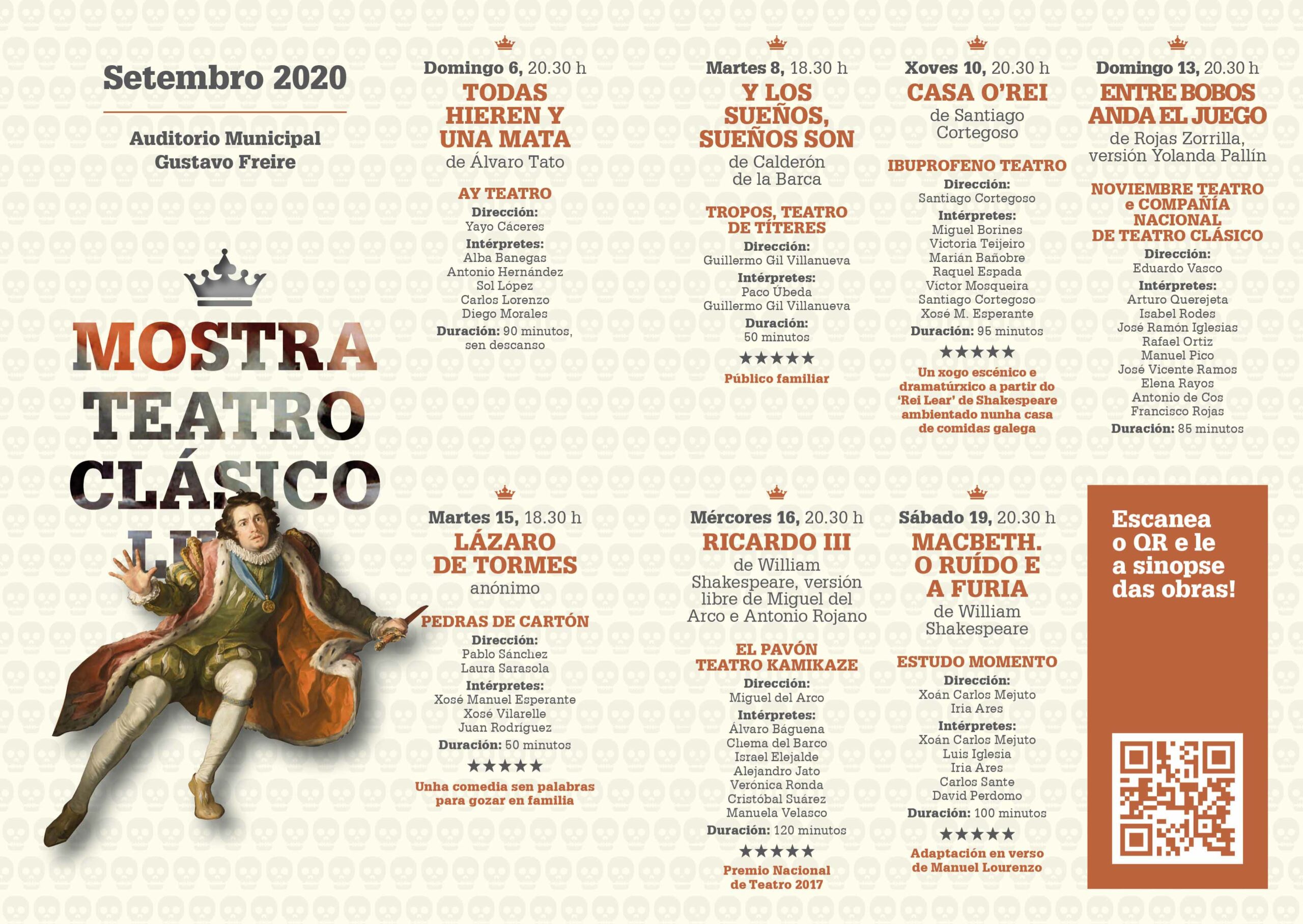 A XX Mostra de Teatro Clásico de Lugo volve en setembro
