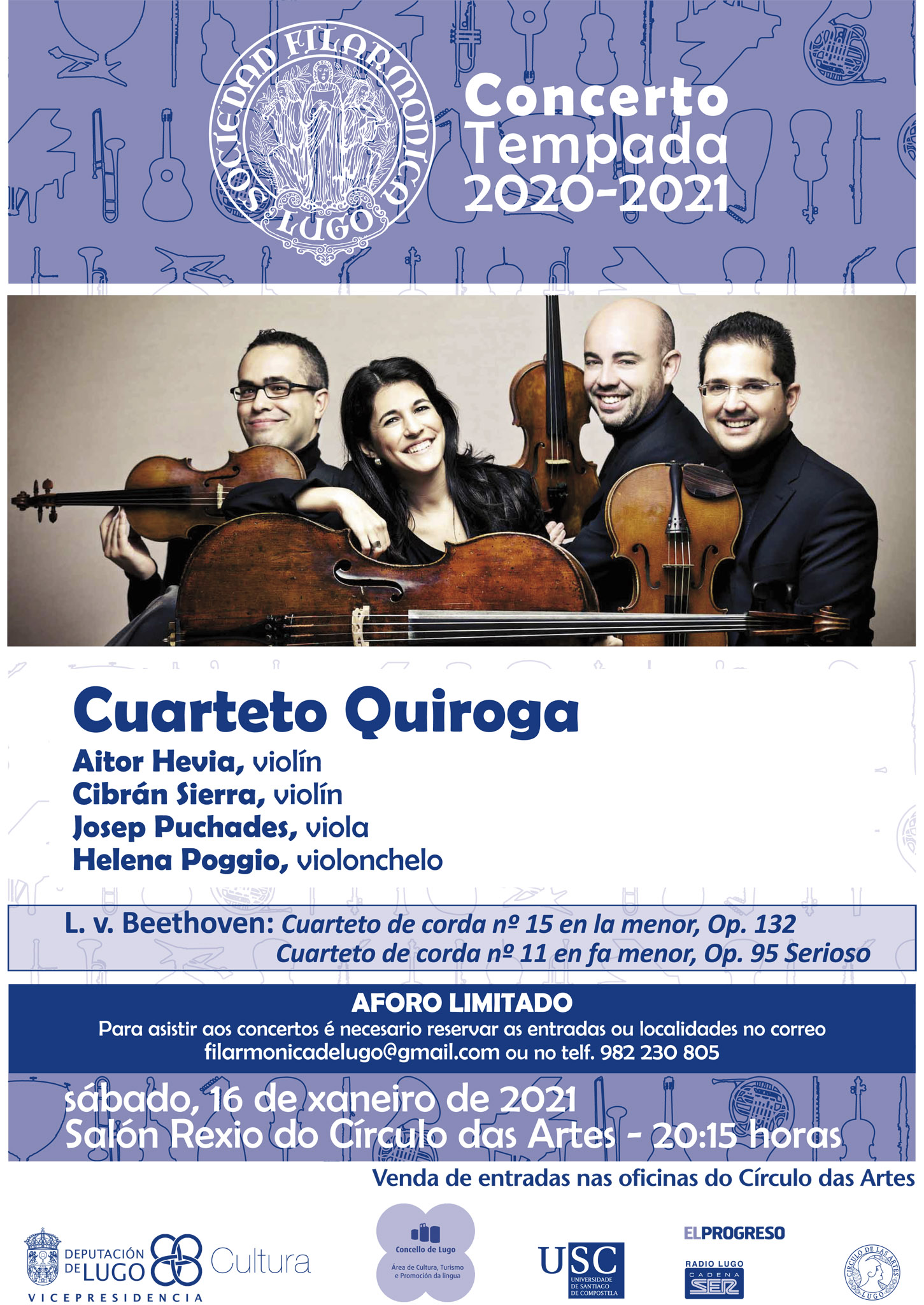 Concerto do Cuarteto Quiroga - Premio Nacional de Música - en Lugo